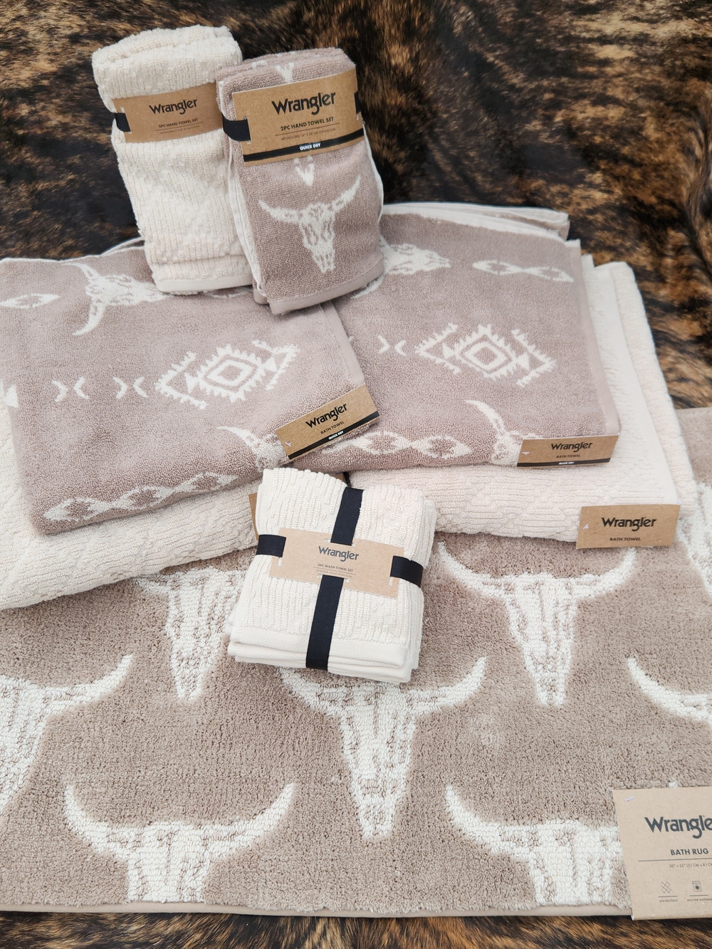 Wrangler Steer Head Bath Towel Bundle With Rug